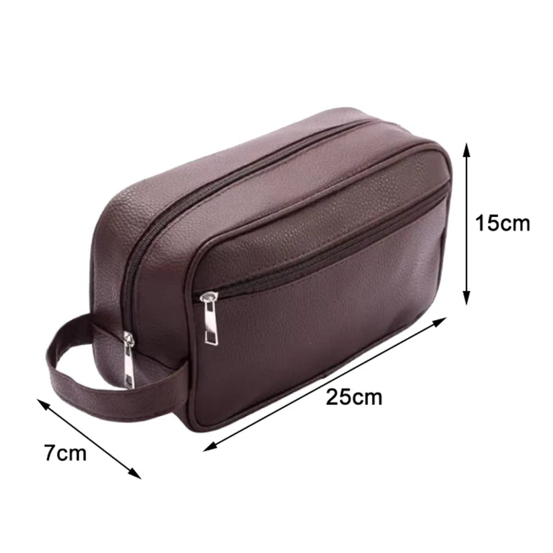 Bolsa Necessaire Masculina de Couro.